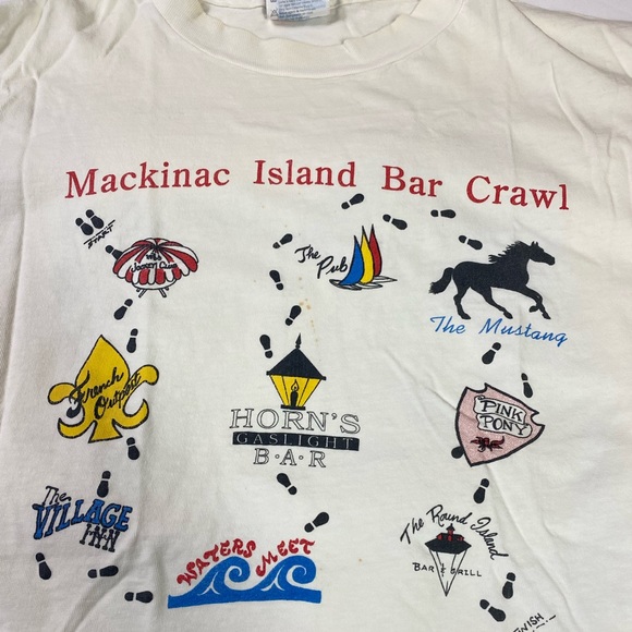 Hanes Shirts Vintage Single Stitch Mackinac Island Bar Crawls